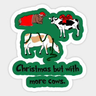 Cow Christmas Sticker